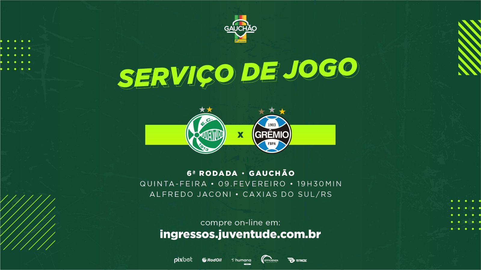Juventude x Grêmio – Serviço de jogo