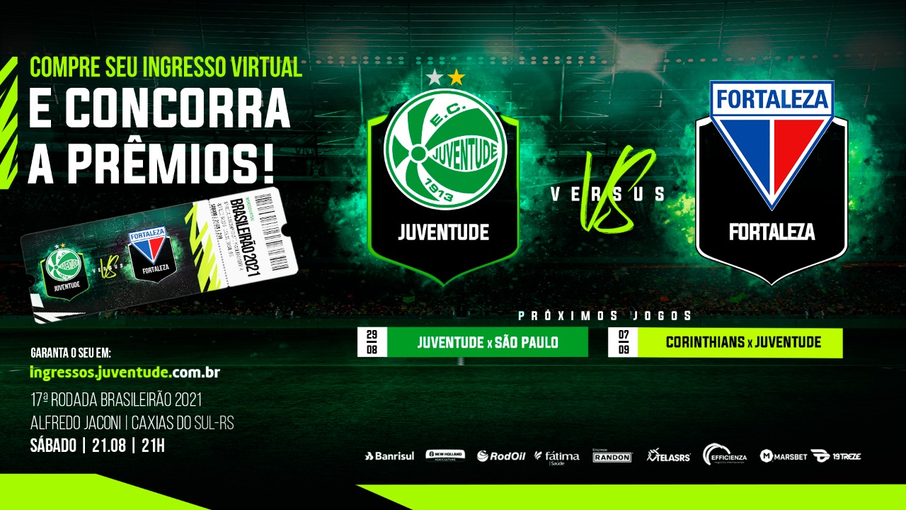 Juventude inicia venda dos ingressos virtuais para a partida contra o Fortaleza