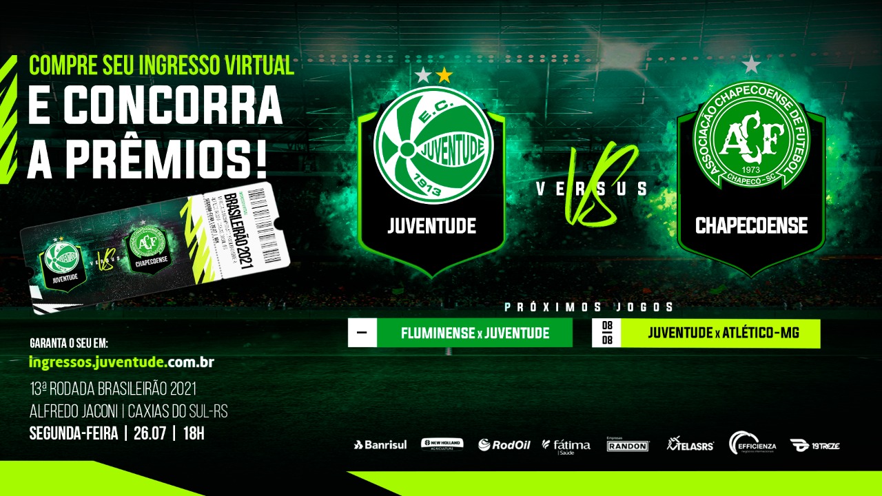 Ju inicia venda dos ingressos virtuais para o confronto contra a Chapecoense