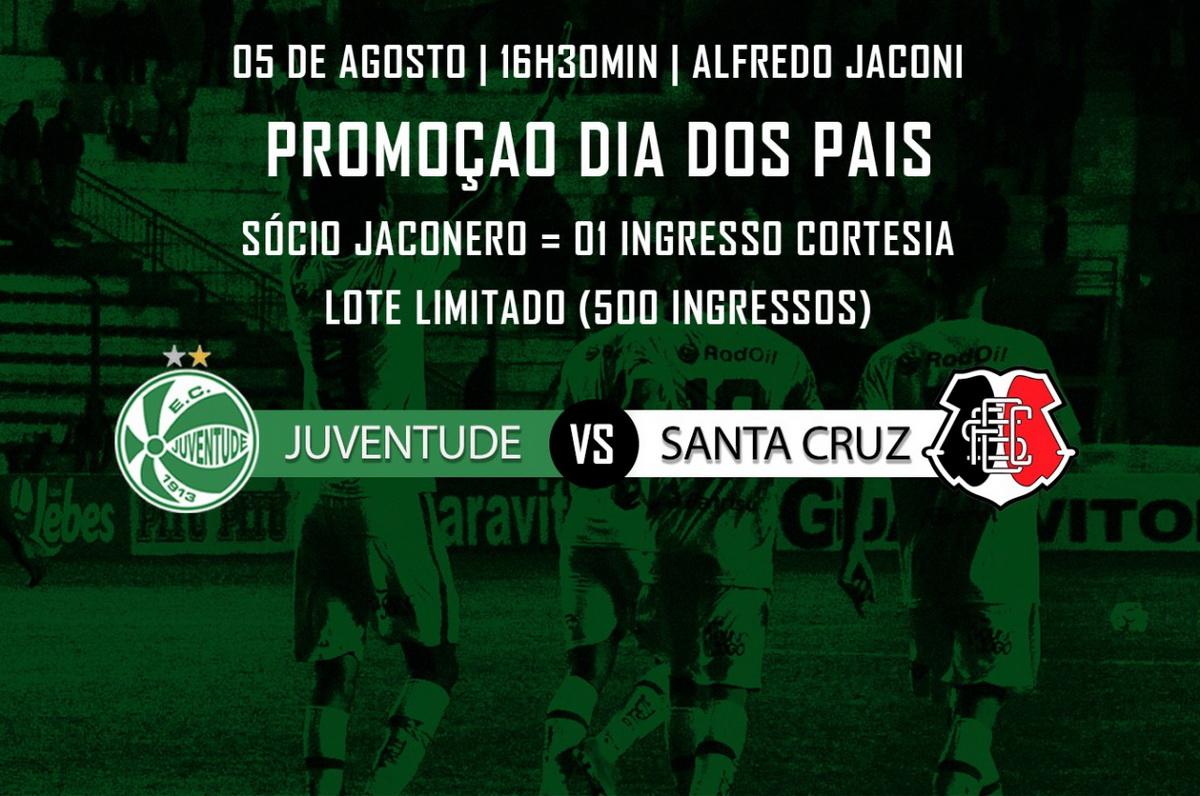 Promoção Dia dos Pais Jaconeros! Sócios podem retirar um ingresso para Ju x Santa Cruz