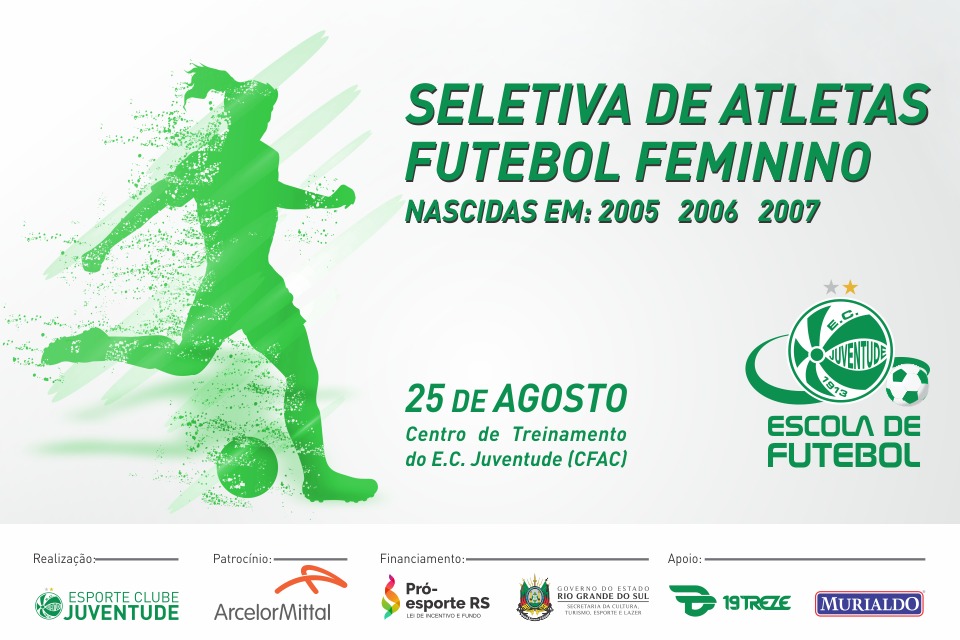 Escola de Futebol promove seletiva para meninas entre 11 e 13 anos