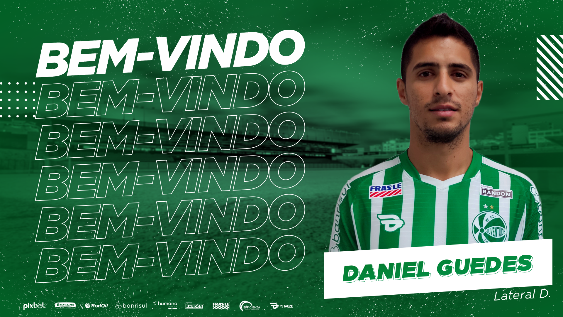 Lateral-direito Daniel Guedes é o novo reforço do Juventude