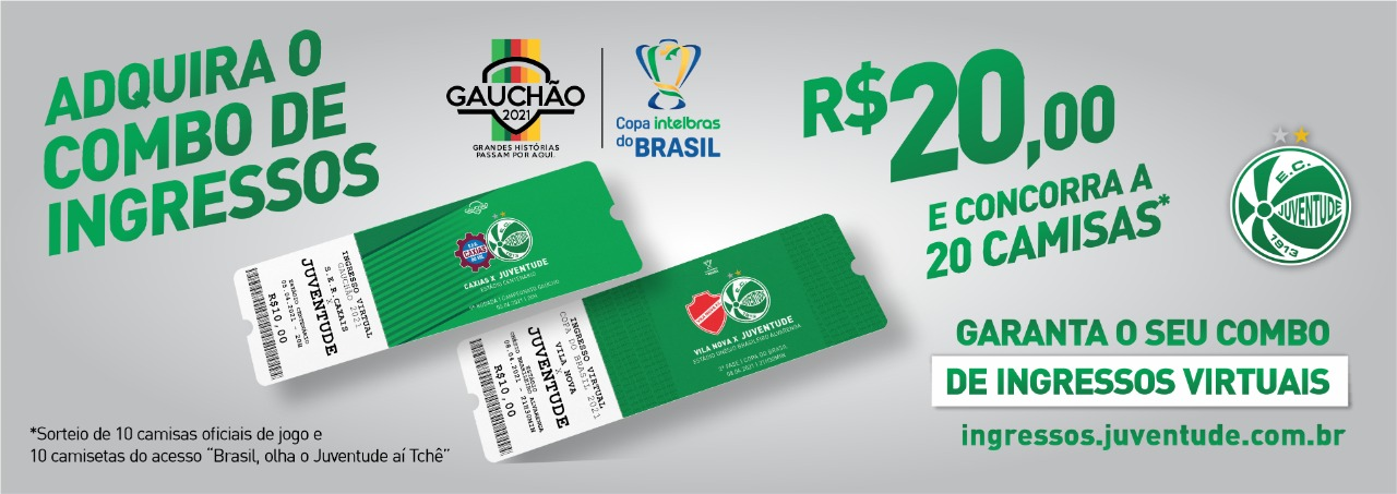 Adquira o combo de ingressos para os jogos contra Caxias e Vila Nova e concorra a 20 camisas do Verdão