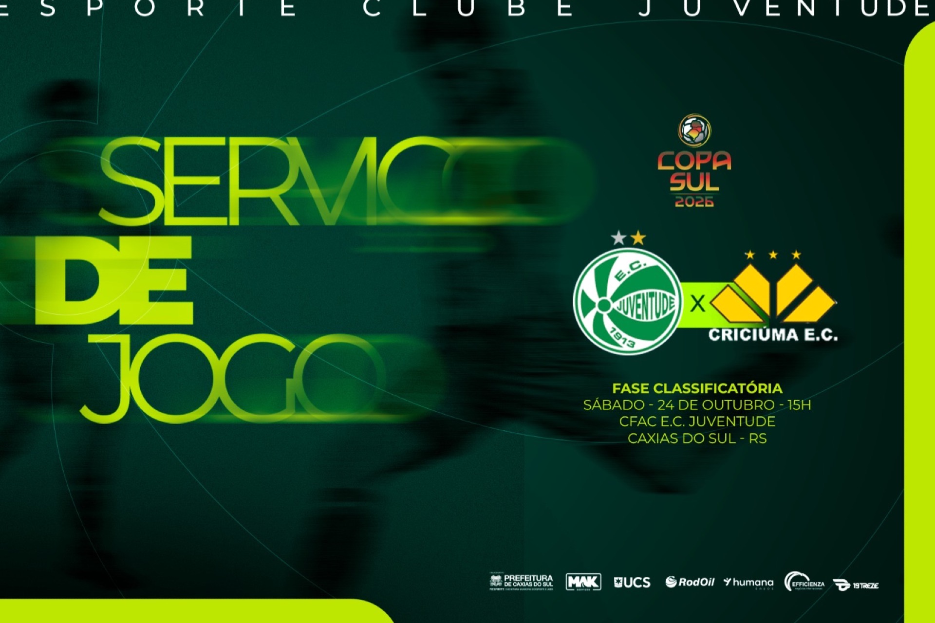 Serviço de jogo: Juventude x Criciúma - Copa Sul