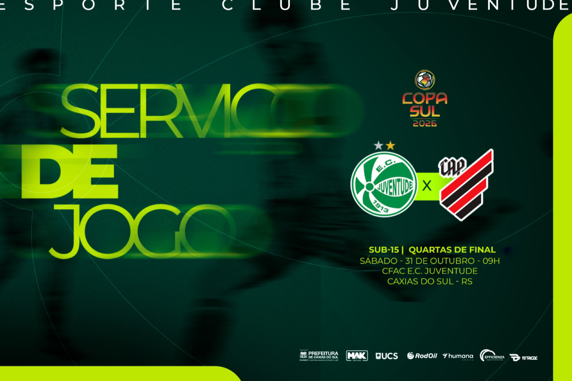 Serviço de jogo: Juventude x Athlético-PR | Copa Sul Sub-15