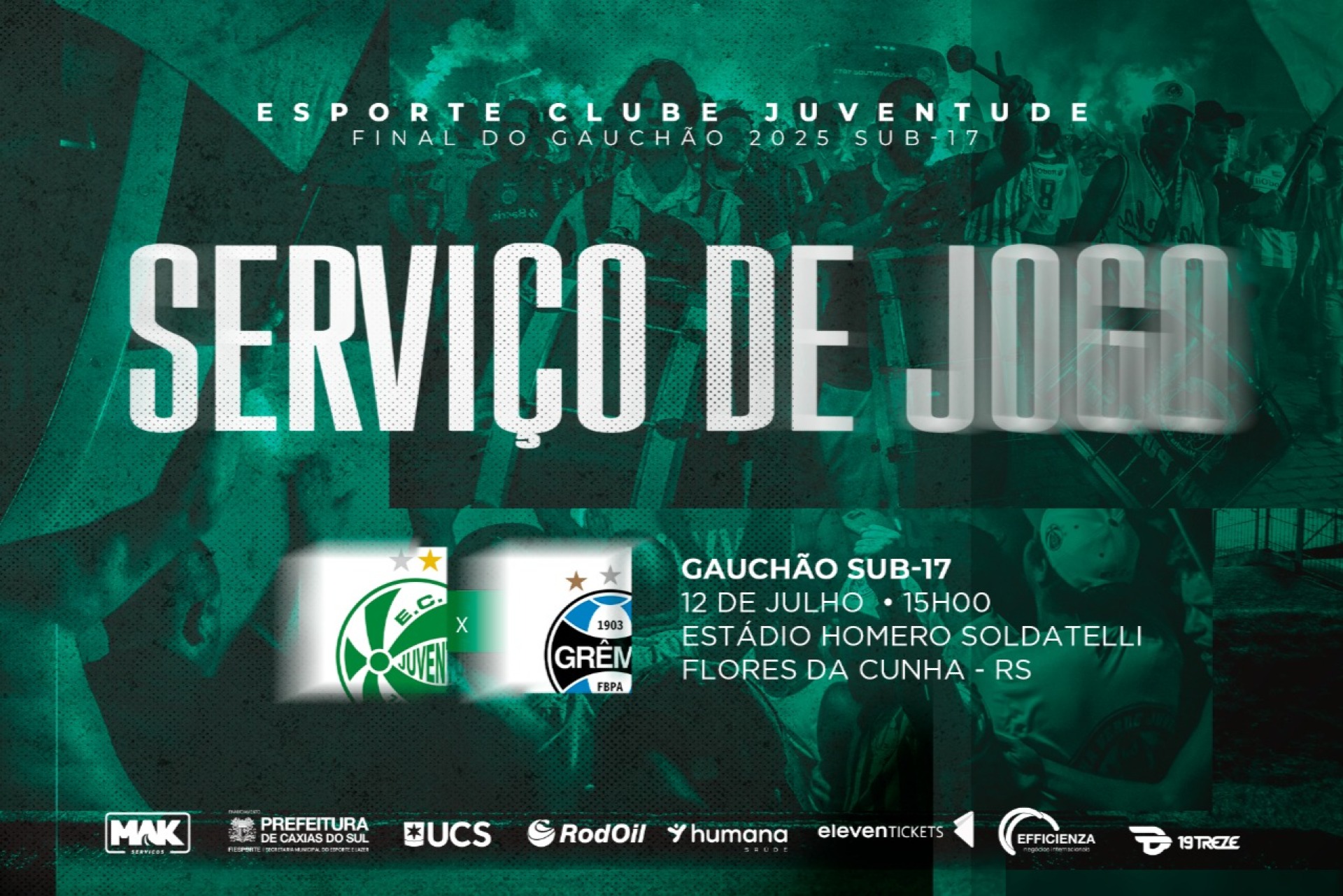 Serviço de jogo: Juventude x Grêmio